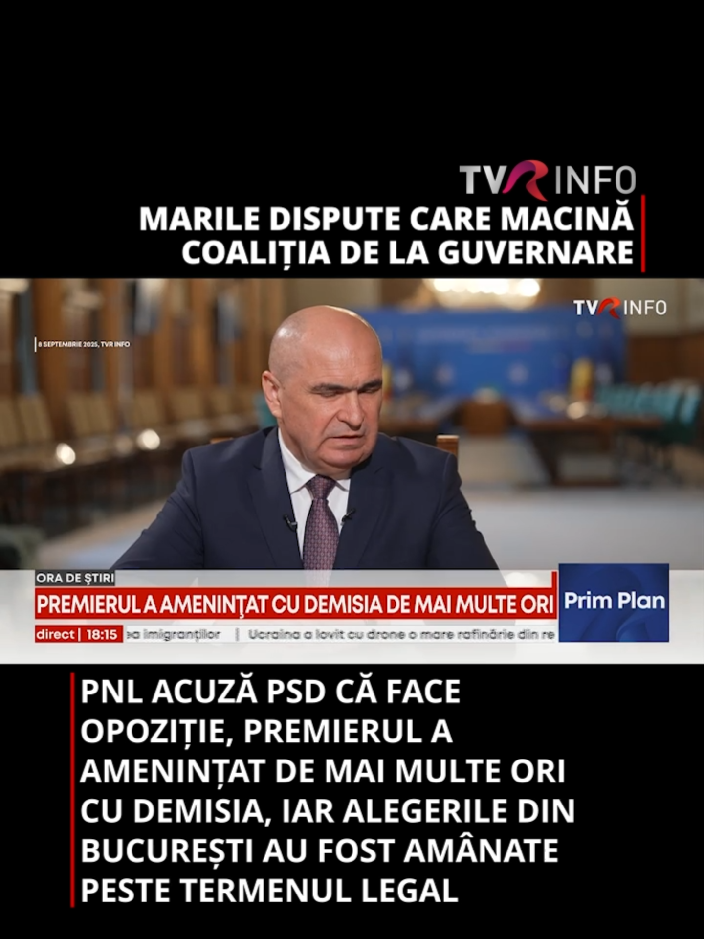 Coaliţia de guvernare e măcinată de din ce în ce mai multe divergenţe de viziune pe teme sociale, economice şi politice. Ultima dispută este menţinerea sau nu a plafonării preţurilor la alimentele de bază. dar nu este singura. Premierul şi PSD nu se înţeleg nici pe reforma administraţiei locale sau alegerile din Capitală #news #tvrinfo #fyp #viralromania #foryoupage❤️❤️ #Romania #politica #coalitie #PSD #PNL #USR #alegeri #Bucuresti #primarie #IlieBolojan #SorinGrindeanu