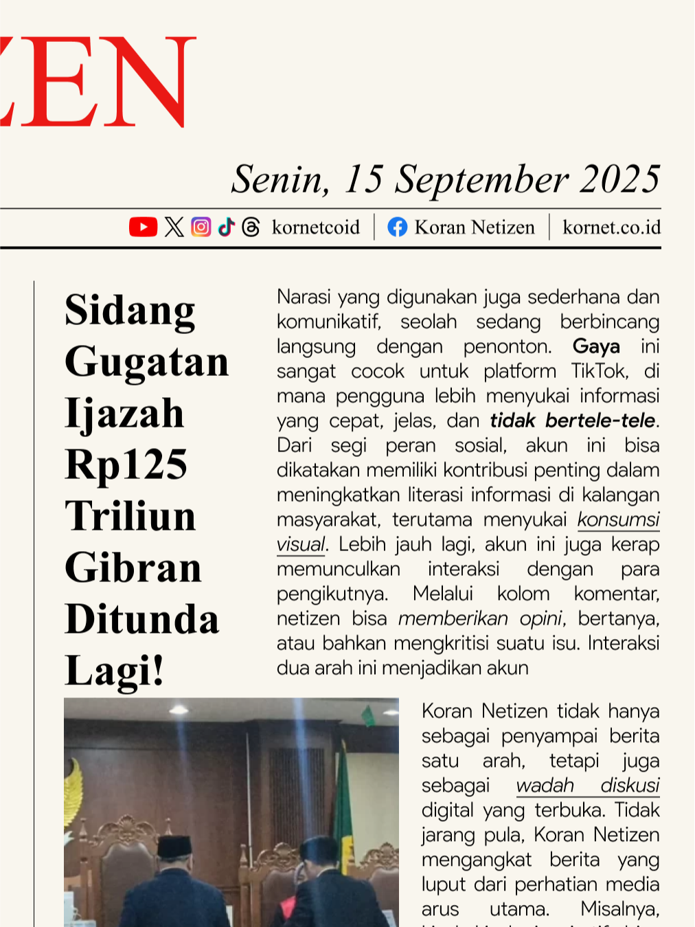 PN Jakarta Pusat menunda sidang gugatan Rp125 triliun terhadap Wapres Gibran. Alasan: data dan legal standing Tergugat I (Gibran) & Tergugat II (KPU) belum lengkap. Sidang berikutnya dijadwalkan 22 September 2025. #Gibran #SidangGibran #GugatanTriliun #PNJakpus #BreakingNews #ViralIndonesia #PolitikHariIni #UpdateSidang #FaktaTerbaru #BeritaViral