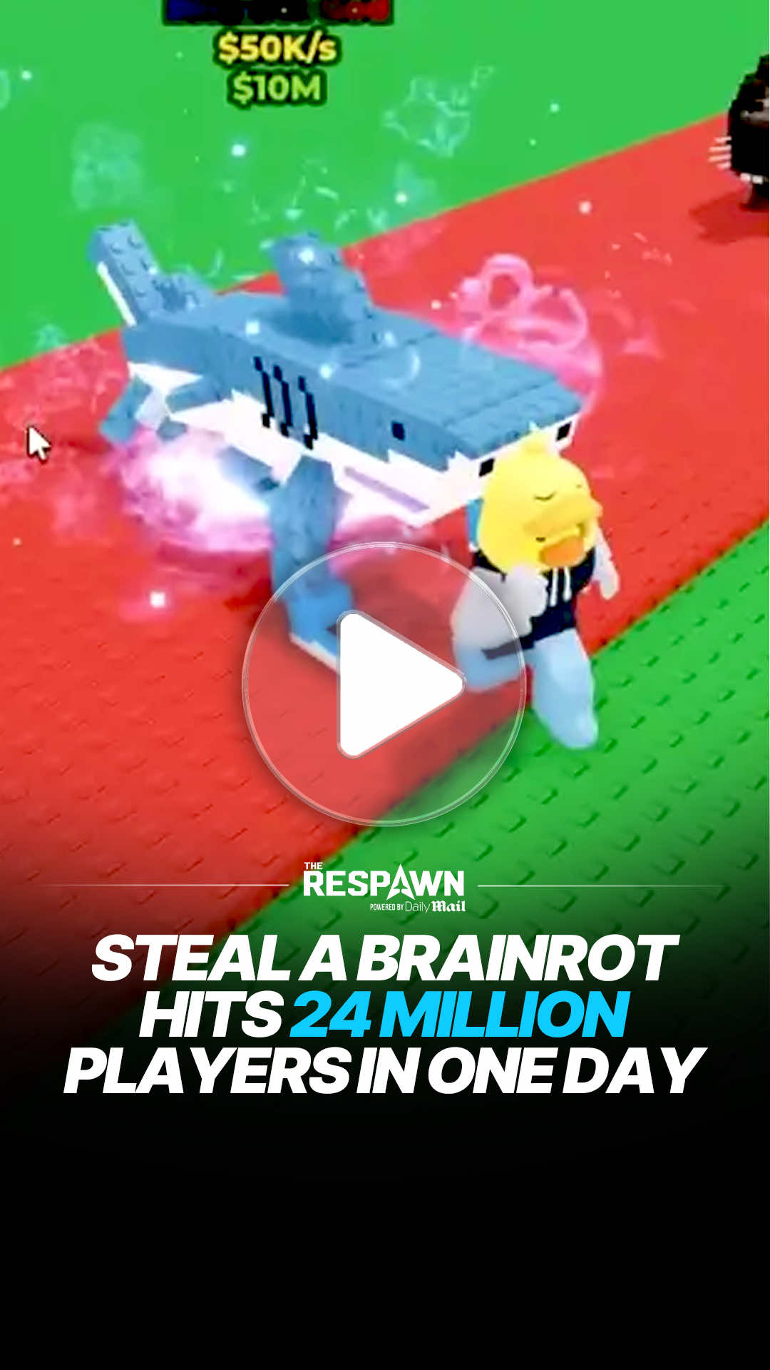 Steal A Brainrot has exploded in popularity, pulling nearly 24 million players in a single day across Roblox and Fortnite. The meme-fueled party game first launched on Roblox earlier in 2025 before spreading to Fortnite Creative, where it quickly tapped into Epic’s massive player base. On September 14, the Roblox version peaked at 23.4 million players, with Fortnite adding another 542,000 concurrent users. That puts it on par with Fortnite’s biggest official modes like Battle Royale and Zero Build. It even surpassed Epic’s Blitz Royale and Reload Ranked in all-time peak player counts. With momentum still building, Steal A Brainrot looks set to be one of 2025’s breakout gaming phenomena. #stealabrainrot #gaming #pcgaming #fortnite #robloxfyp 