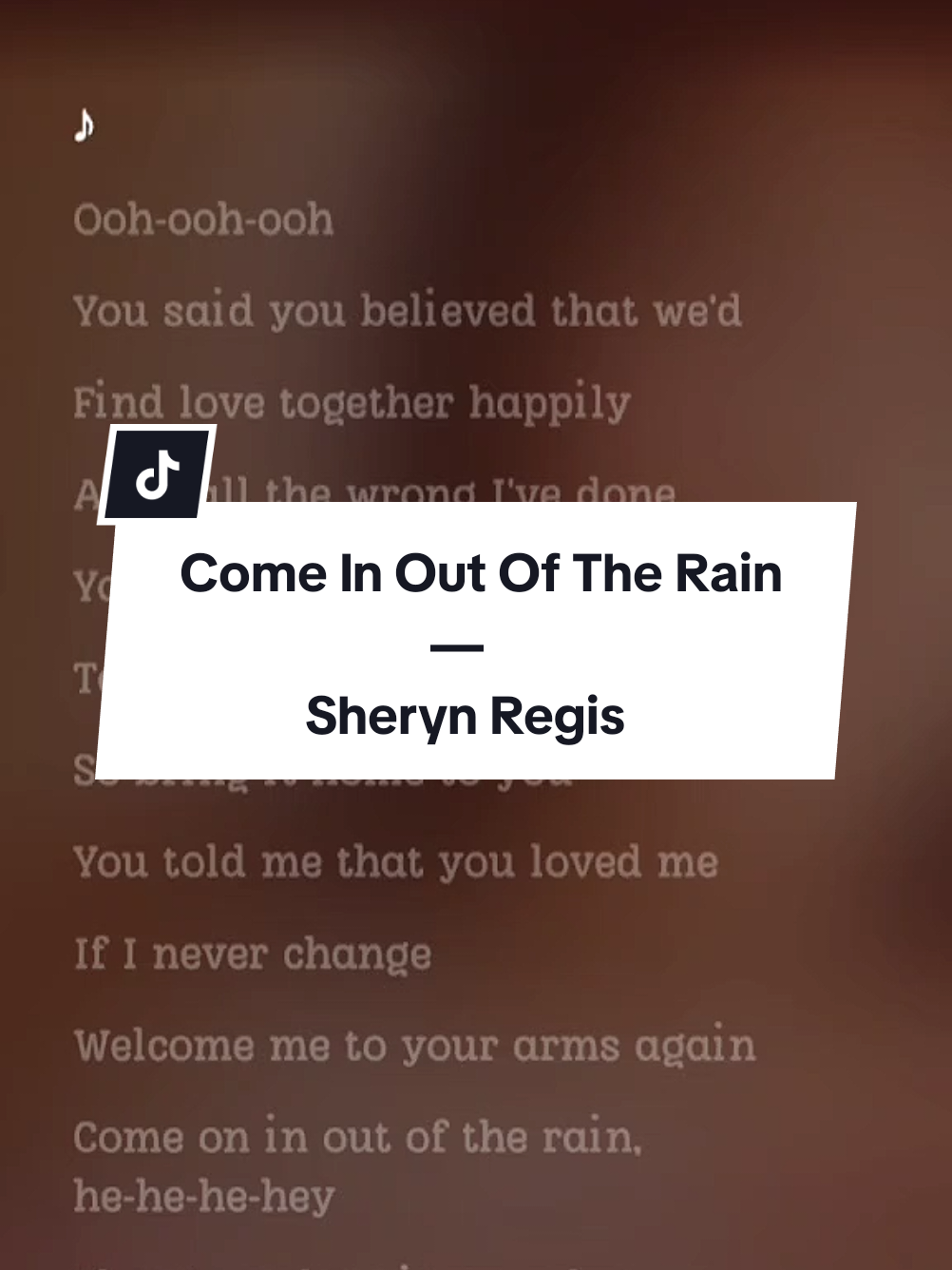 Come In Out Of The Rain - Sheryn Regis #songlyrics #lyricsvideo #foryoupage #sherynregis #ytmusic 