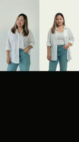 Gemini AI prompt:   Create an image of this woman from The photo posing against a clean, white background, which creates a simple, bright, and airy theme. The mood of the photo feels calm and reflective, conveyed by her relaxed posture and thoughtful expression. She is wearing a loose-fitting white button-down shirt and light-wash blue jeans, giving the outfit a casual yet chic and classic feel. Copy her hairstlye, her face and her facial expression. Make it look realistic.#beatdrop #gemini #for #fyppppppppppppppppppppppp 