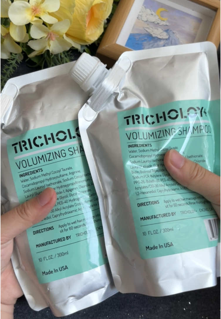 [Buy 1 Get 1 Freel Tricholoy + Anti-Hair Fall & Less Shedding & Volumizing Shampoo | Biotin, Arginine & Oleanolic Acid | Strengthens Roots I Promotes Hair Growth | Oil Control & Scalp Nourishment | 300ML #Liquidshampoo #Growth #Nourishing #Antidetachment #Fluffy #us #tiktokshop #fyp #Haircare #Hair 