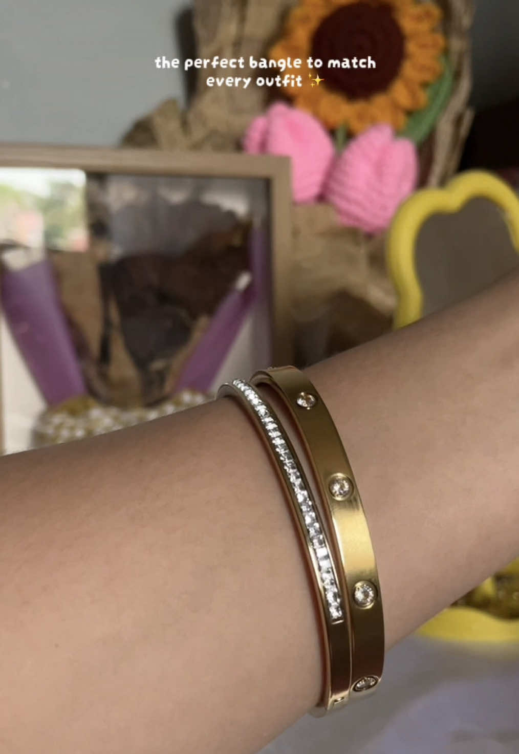 love this set ✨  #bangle #bangleset #bracelet       bangles bracelets non tarnish           bangles bracelets stainless steel                                                  bangles bracelets for girls bangle set 