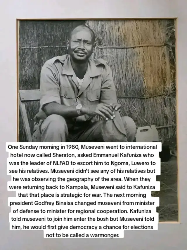Museveni refused to enter the bush at first that he wanted to give democracy a chance for elections. He also didn't want to be called a warmonger. #museveni #HistoryTime #uga