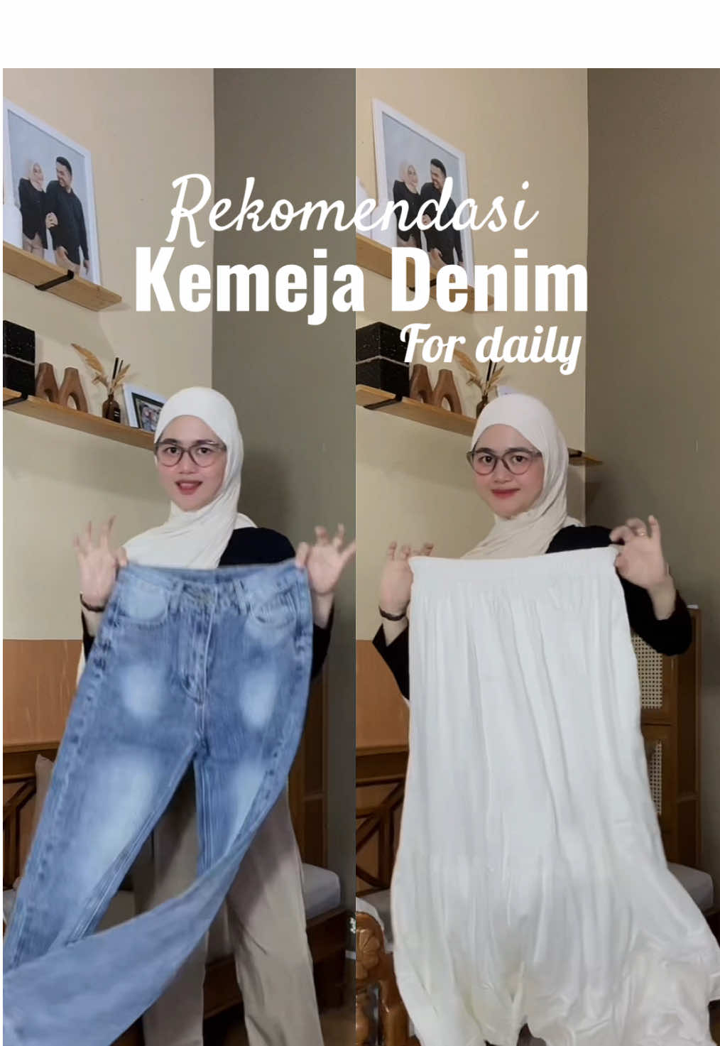 🩵🖤#fyp #kemejadenim #teamasokafashion #fashionplayground #ootdhijab 