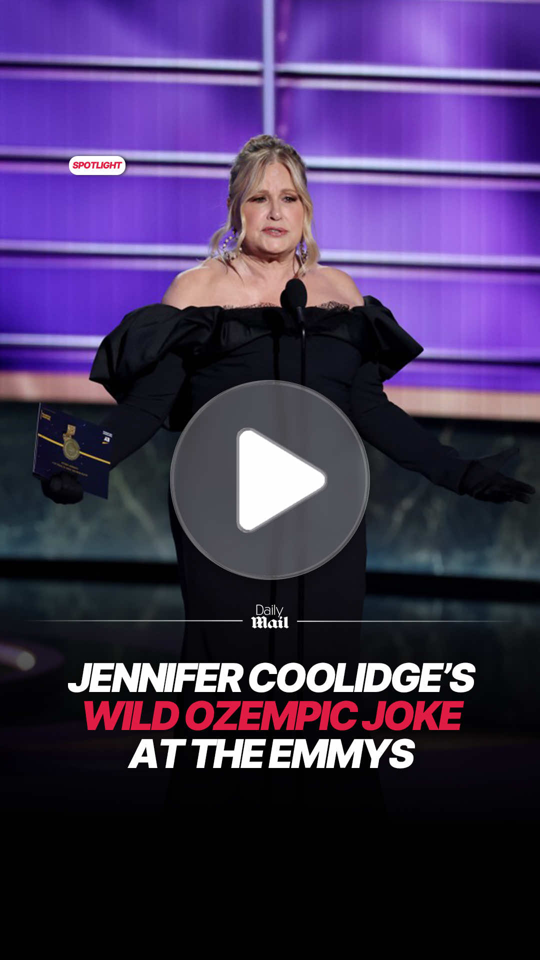 Jennifer Coolidge has never admitted to taking the weight loss drug, but she made a wild joke about Ozempic while presenting at Sunday's Emmy Awards. 'We were all supposed to go on a trip to Ibiza and I found out that I wasn't included,' Coolidge said. 'And the only reason I knew that was because Elizabeth Debicki and I have the same Ozempic dealer.' #jennifercoolidge #ozempic #weightloss #emmys #funny 