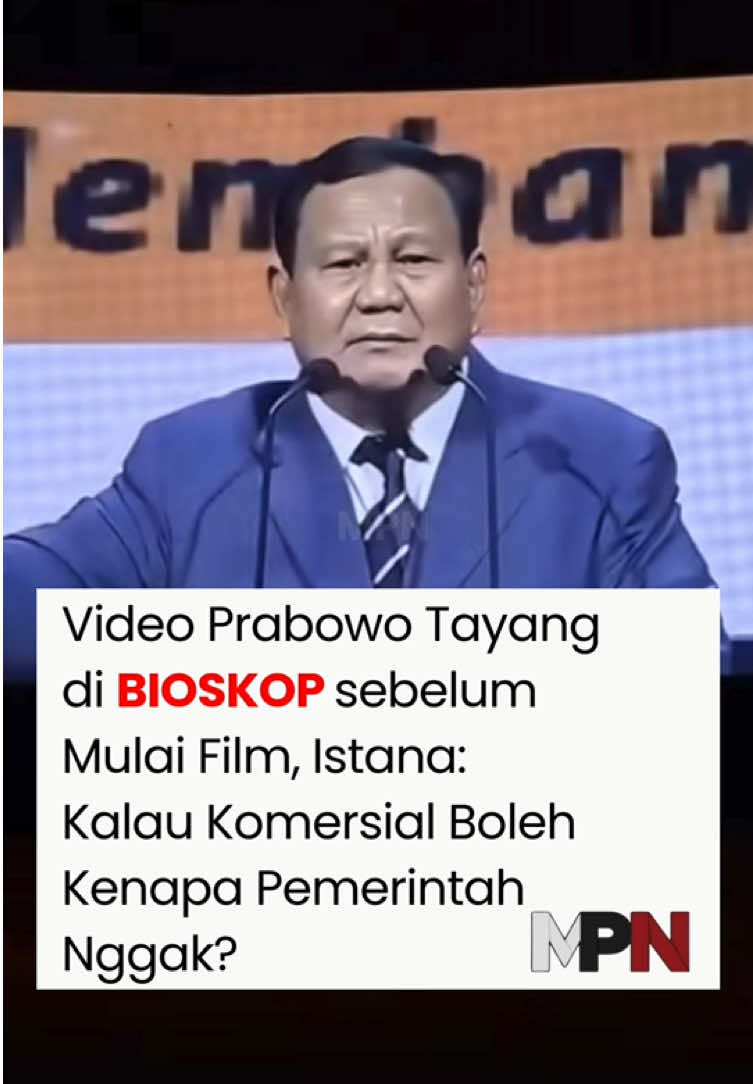 Pihak Istana memberikan penjelasan mengenai viralnya penayangan video Presiden Prabowo Subianto di bioskop sebelum pemutaran film #presidenprabowo #bioskop #hasannasbi #viral 