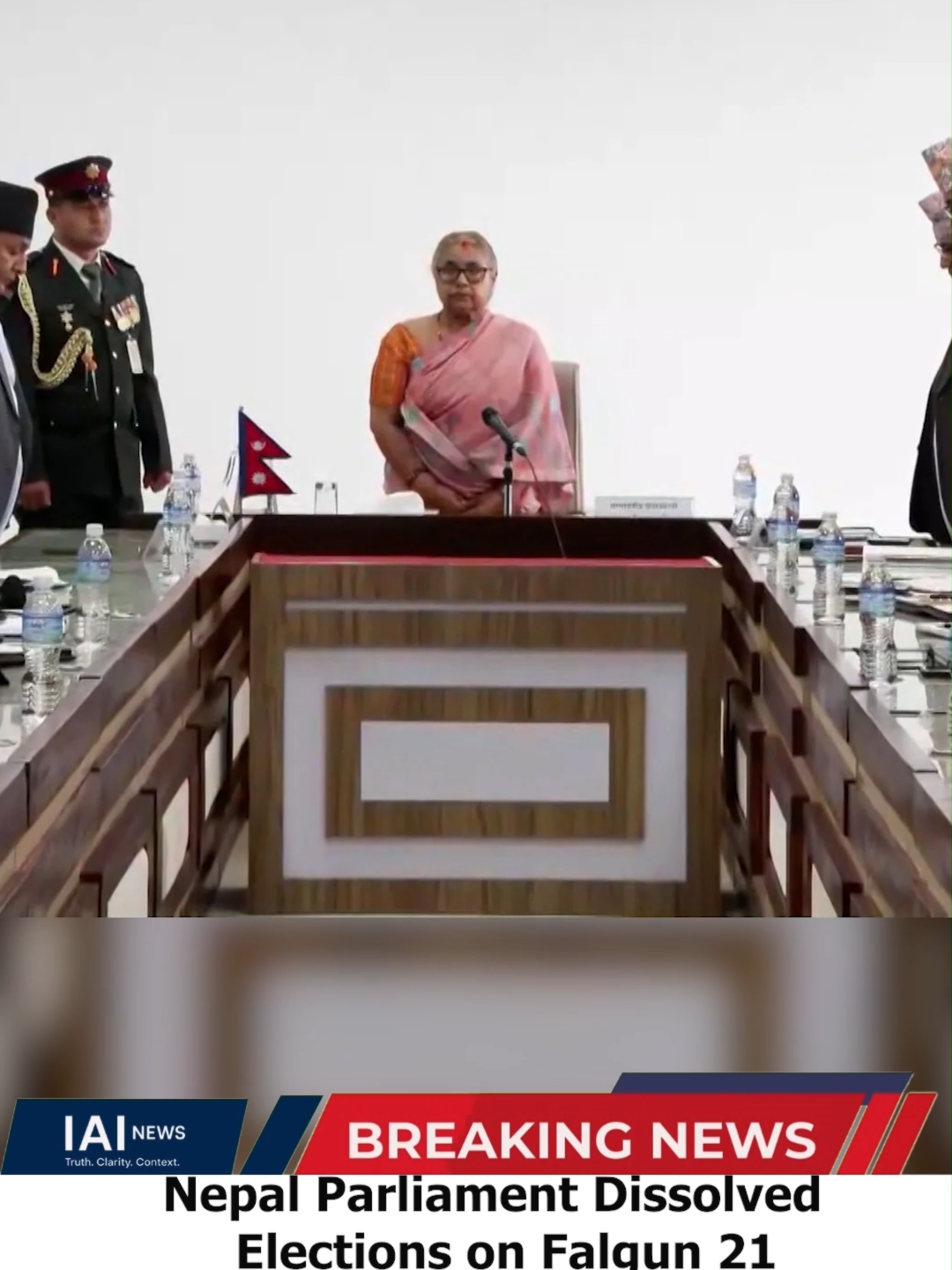 🚨 Nepal Parliament Dissolved 🚨 Interim govt led by Sushila Karki. Elections on Falgun 21 / March 5, 2026. 📢 Do YOU think Nepal will have smooth elections? Comment below ⬇️ #Nepal #NepalElections #SushilaKarki #NepalPolitics #IAINews #BreakingNews  🌐 YouTube: IAI News Official 📘 Facebook: IAI News Official 🐦 X (Twitter): @IAI_Newsoffcial 📸 Instagram: IAI News Official 🎵 TikTok: @iai.news.official