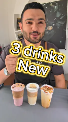 ✨ تلات مشروبات قهوة باردة في فيديو واحد! ✨ 3 Iced Coffee Drinks in One Video! Ice Strawberry Latte 50g Strawberry Sauce 150ml Milk Ice Double Espresso Ice Spanish Latte Cloud 30g Sweetened Condensed Milk 150ml Milk Whipping Cream Ice Double Espresso Ice Caramel Latte Cloud Caramel Sauce Double Espresso (mix together) 150ml Milk Whipping Cream Ice Caramel Sauce Garnish on Top ☕️ أي مشروب تفضلوا؟ اكتبولي رأيكم في الكومنت 👇 #Recipe #قهوه #baristaahmed #icedcoffee #ايس_كوفي_بارد🙊 