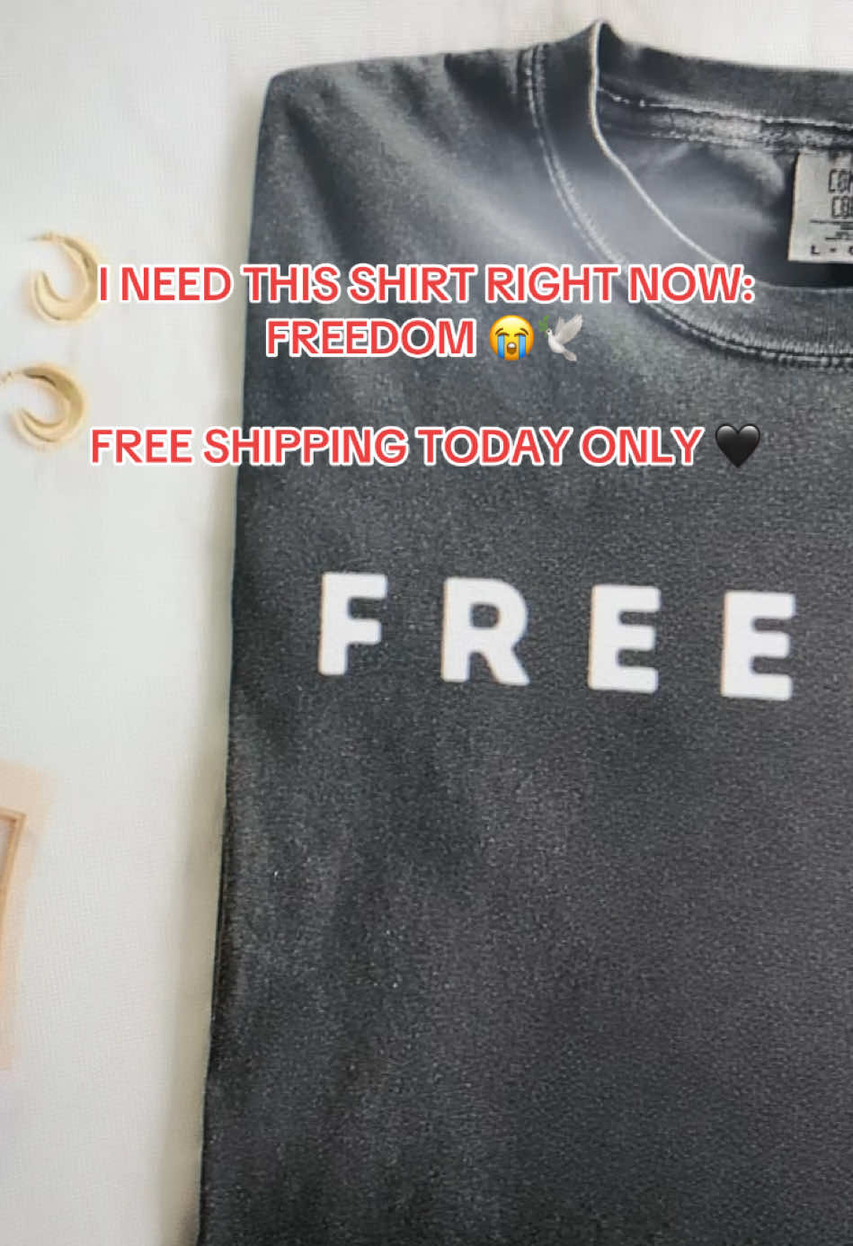 Freedom isn’t just a word- it’s a statement. Wear it loud. 🖤#freedomshirt #faithandfreedom #americanpride #prayer #worldnews 