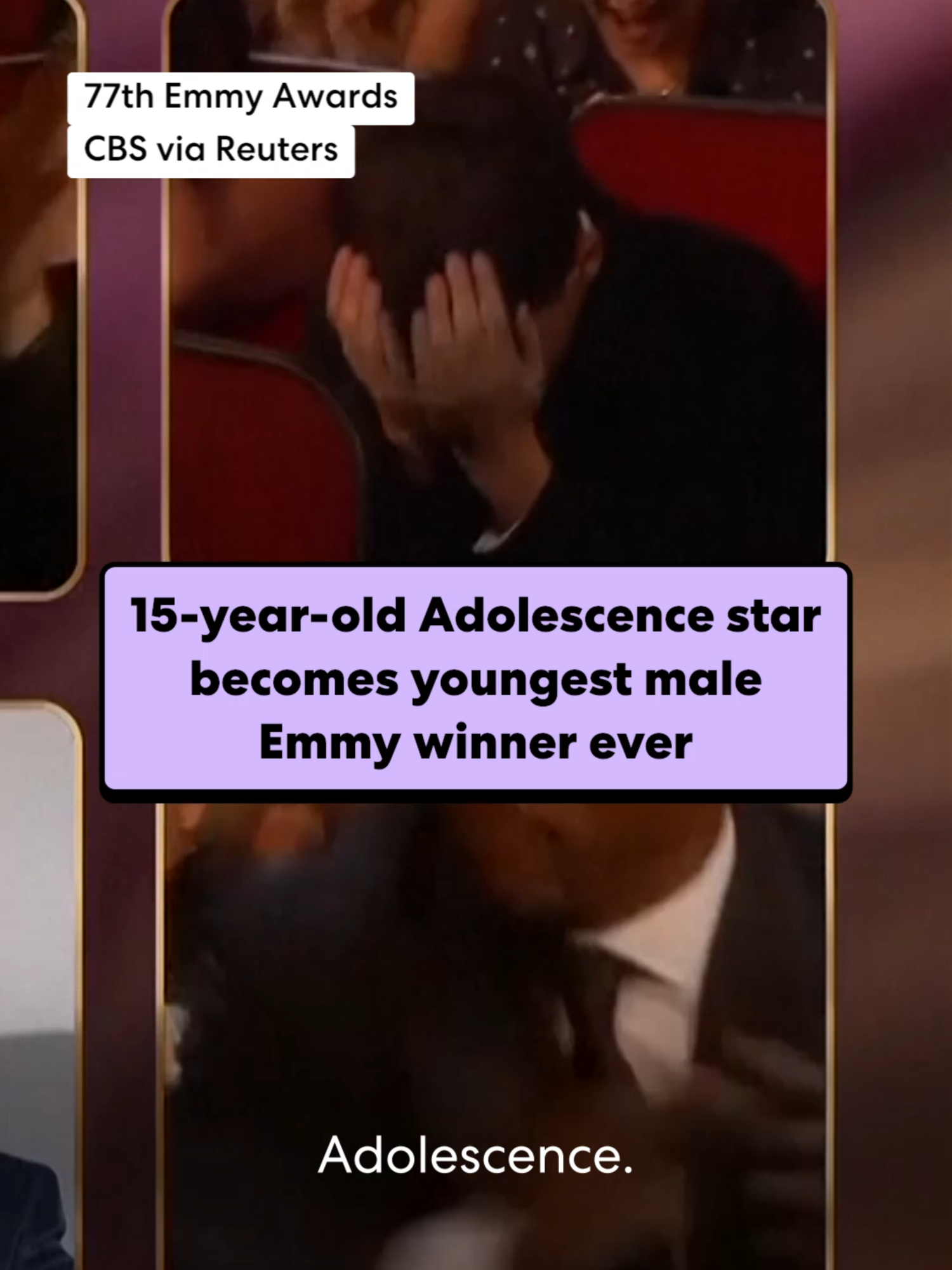 Adolescence star Owen Cooper has become the youngest male actor to win an Emmy, earning the award for his role in the British Netflix drama. Cooper, 15, who had already made history as the youngest person ever nominated for supporting actor in a limited series, told the audience at the 77th Emmy Awards that he was “nothing” just three years ago. Co-stars Erin Doherty won best supporting actress in a limited series, dedicating the award to her older sister and Stephen Graham picked up the award for lead actor in a limited series. Adolescence director Philip Barantini took home the Emmy for outstanding directing for a limited or anthology series or movie, while writers Jack Thorne and lead actor Graham won for outstanding writing in the same category. #adolescence #owencooper #stephengraham #emmys2025