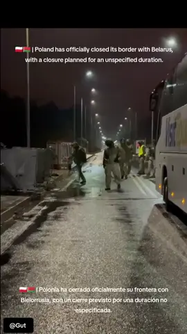 🇵🇱🇧🇾 | Poland has officially closed its border with Belarus, with a closure planned for an unspecified duration.