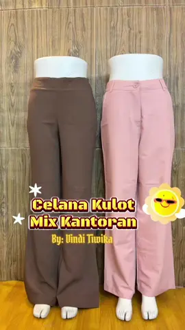 Outfit yg paling bisa bikin penampilan kalian jadi lebih kece😍 Apalagi kalo bukan celana kulot mix celana kantoran, yg juga bisa kalian pake buat ngantor nih guys🤏🏻🔥 Wajib join live besok, Selasa jam 9 pagi ya guys. Live di akun Fb: Vindi Tiwika & TT: Vindi Live 2. See you guys🤗  #fyp 