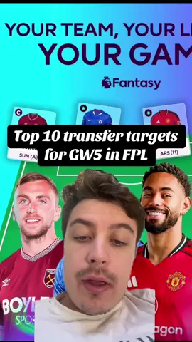 Top 10 transfer targets for GW5 in FPL #fpl #fpltok #PremierLeague #gw5 #fyp 