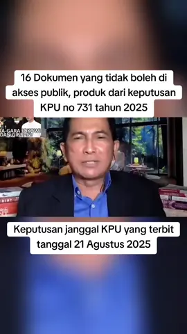 Berikut 16 Dokumen yang tidak boleh di akses publik, produk dari keputusan KPU no 731 tahun 2025 #ijazahpalsu #jokowi #Gibran  #KeputusanjanggalKPU 
