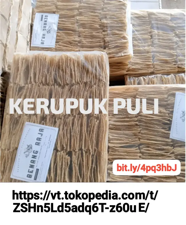 KERUPUK PULI  KERUPUK GENDAR / KERUPUK PULI / LEMPENG BENANG RAJA KEMASAN 500 GRAM Krupuk Keripik Camilan Snack Food Kering Kripik Harga : Rp 22.750 Link pemesanan : https://vt.tokopedia.com/t/ZSHn5Ld5adq6T-z60uE/ http://bit.ly/4pq3hbJ
