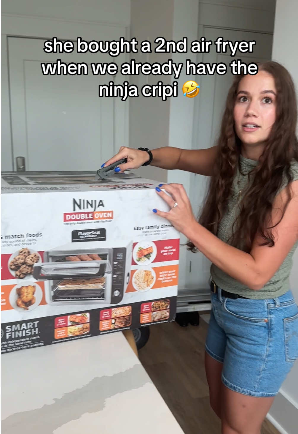 I didn’t understand why until she clicked the red text with $90 off 🫠 #ninjakitchen #ninja #airfryer #oven 