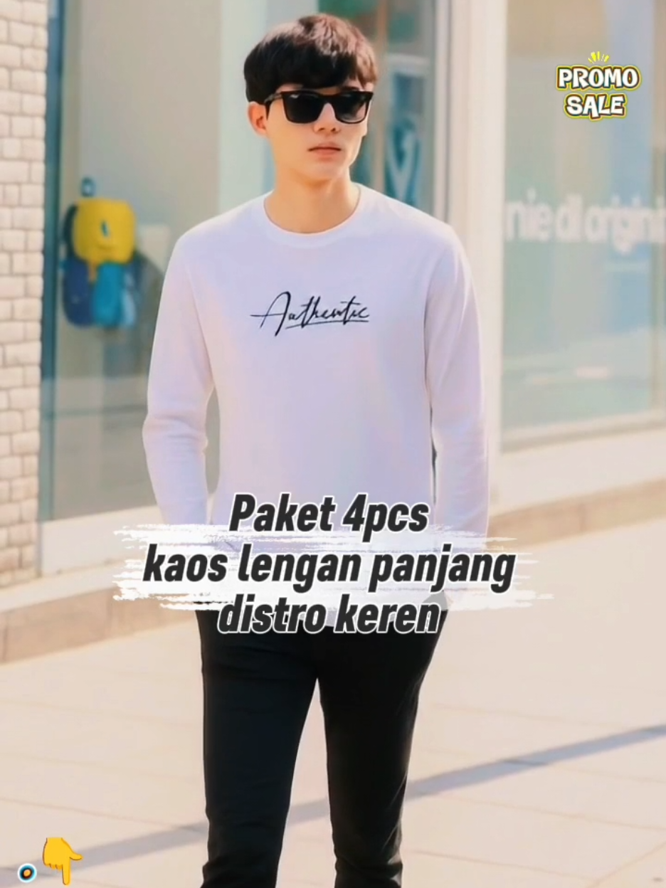 kaos lengan panjang distro paket 4pcs  #kaos #tshirt #ootdfashion #modalkontendoang #fyp 