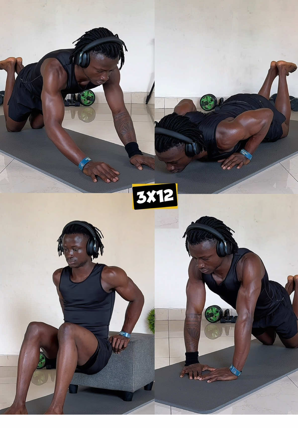 Beginner calisthenics triceps workout ✅ #triceps #Fitness #homeworkout #fyp 