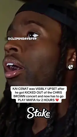 KAI CENAT was VISIBLY UPSET after he got KICKED OUT of the CHRIS BROWN concert and now has to go PLAY MAFIA for 2 HOURS #kaicenat #chrisbrown #drama #viral #fyp 