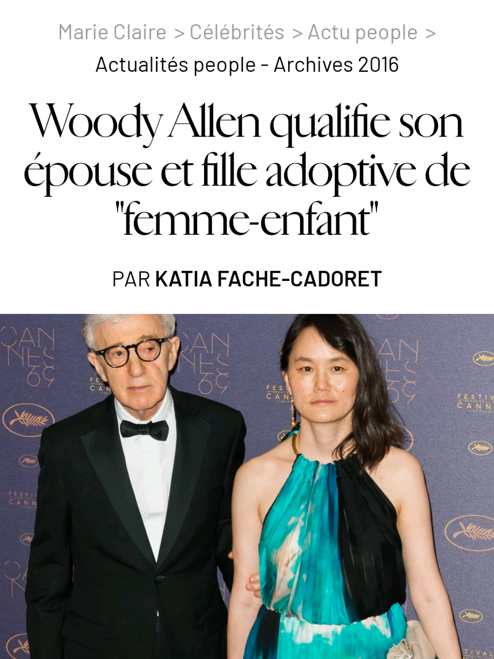 Woody Allen et sa belle fille adoptive Soon Yi Previn  #metoo #adoption #feminisme  #adopte #corée 