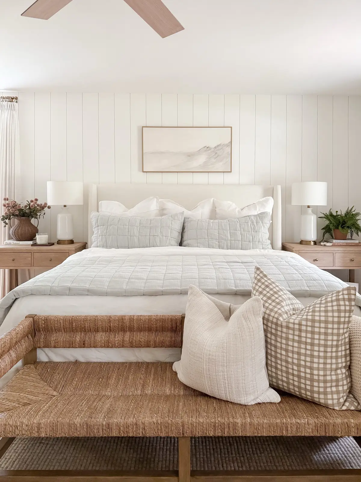 Obsessed with this affordable bedding set 🤍 The pale blue quilt + white linen duvet make my room feel instantly cozy but still luxe ✨ 🔗Click the LTK link in my bio to SHOP my new bedroom!  #AffordableBedding #CozyRoomVibes #BeddingGoals #HomeStyle #QuinceFinds