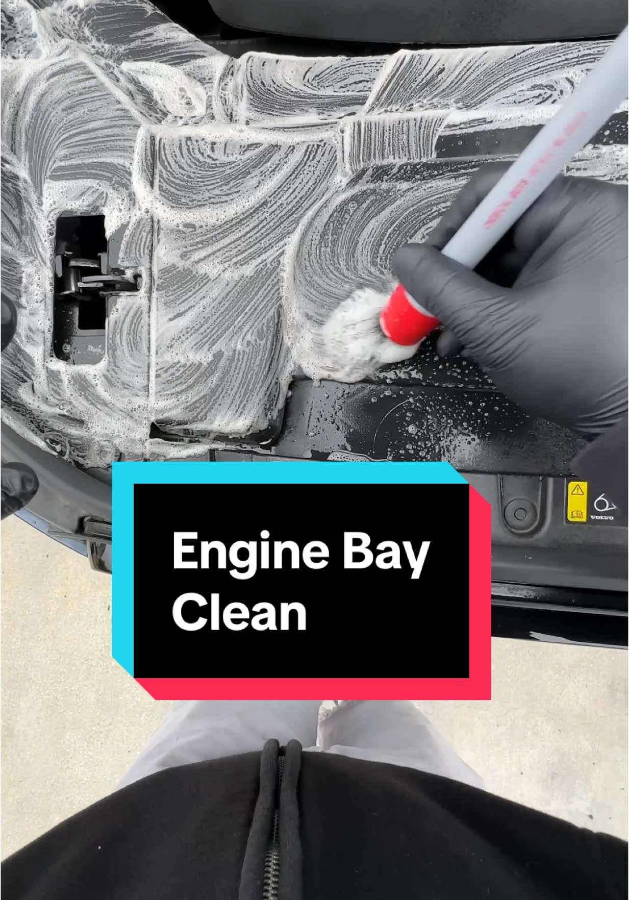 Easy engine bay clean with just 2 products! #detailing #carwash #enginebay #DIY #chemicalguys #howto #volvo #cleaning #autodetail #carcare 