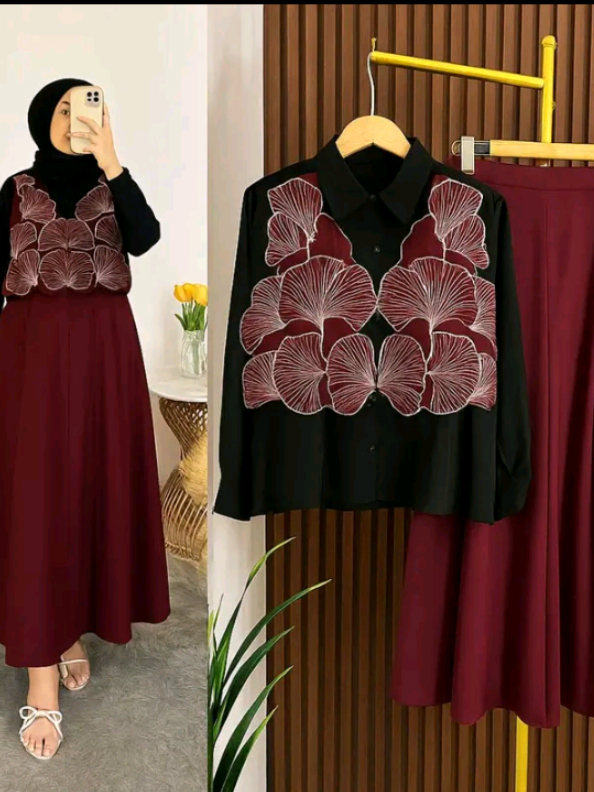 BM - ONE SET ROK MAILA BLOUSE #setelanrok #setelanwanita #pakaianwanita #fyp 