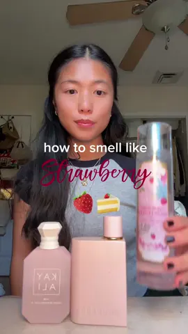 For all my strawberry girlies …  🍰🍓💓 @Kayali @Burberry @Bath & Body Works @rhode skin @eos Products  • #strawberryfragrance #scentcombo #perfumetok #fragrancetok #strawberryscents🍓 