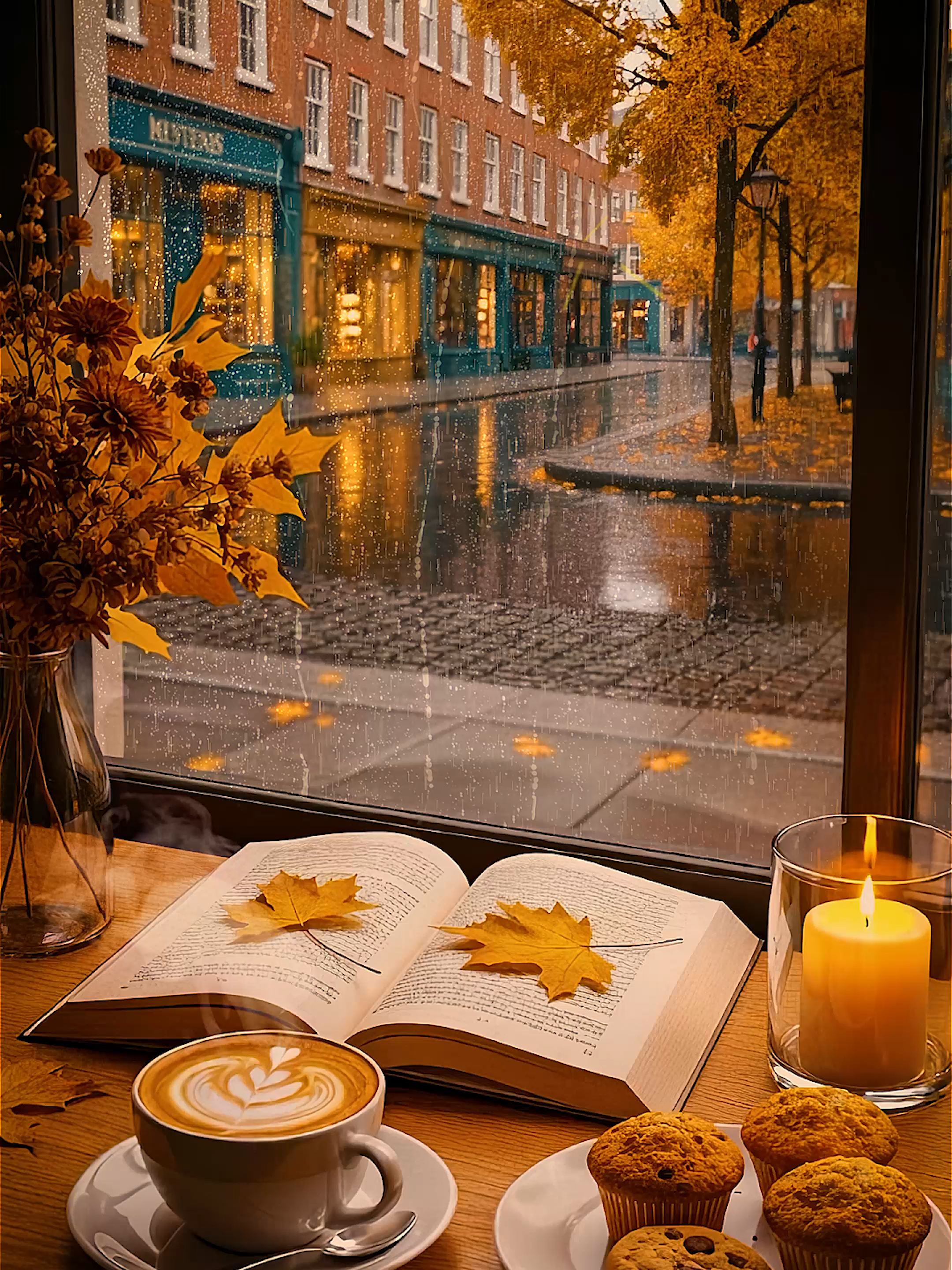 Rain + café + soft music = pure cozy 🌧️☕ ⠀ #ambiancehometv #cozytok #rainysounds #cafeambience #autumncozy #relaxingvibes #studywithme #cozycafe