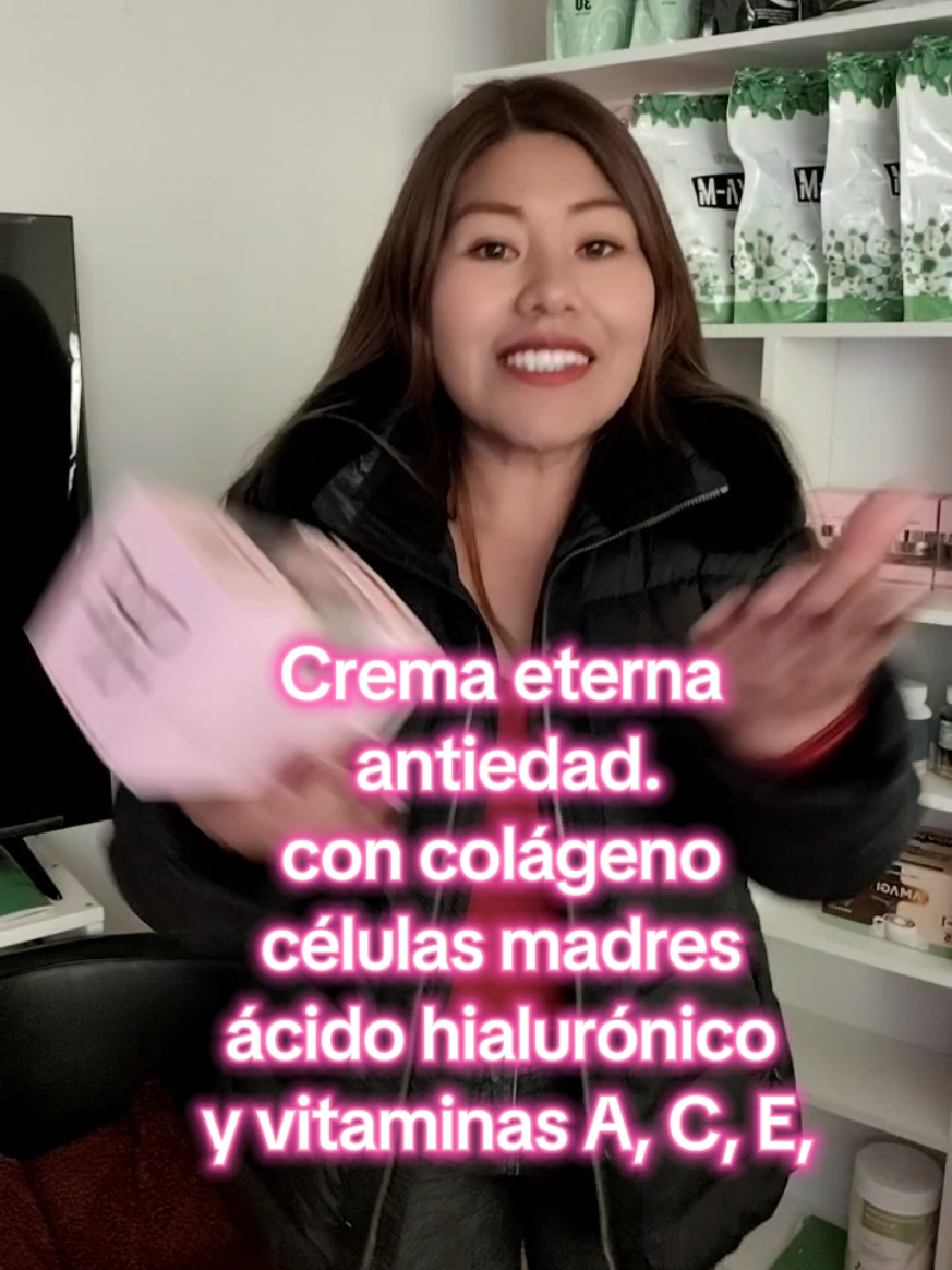 Crema Eterna antiedad  ácido hialurónico  células madres  vitaminas A, C, E #crema #eterna #acidohialuronico #vitaminas #atencion 