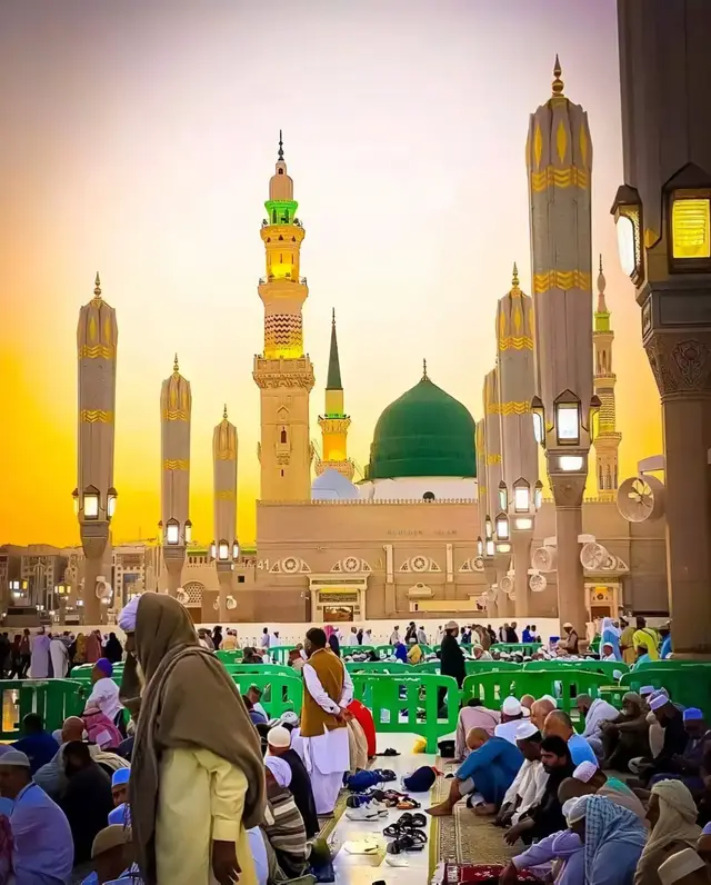 Part 1| madina munawara Madina, the City of the Prophet, shines bright A beacon of faith, where Islam's history takes flight. The Masjid Nabawi, a mosque of grandeur and might. Where the Prophet Muhammad's tomb is a sacred sight. The city's streets are lined with date palms, green and tall. A tranquil oasis, where faith and peace enthrall Madina's rich history and heritage are palpable and real Madina rich history and heritage are palpable and real. A place where Muslims from all over the world come to feel. The city's warm hospitality and welcoming smile. Make it a place of pilgrimage, worth traveling along.