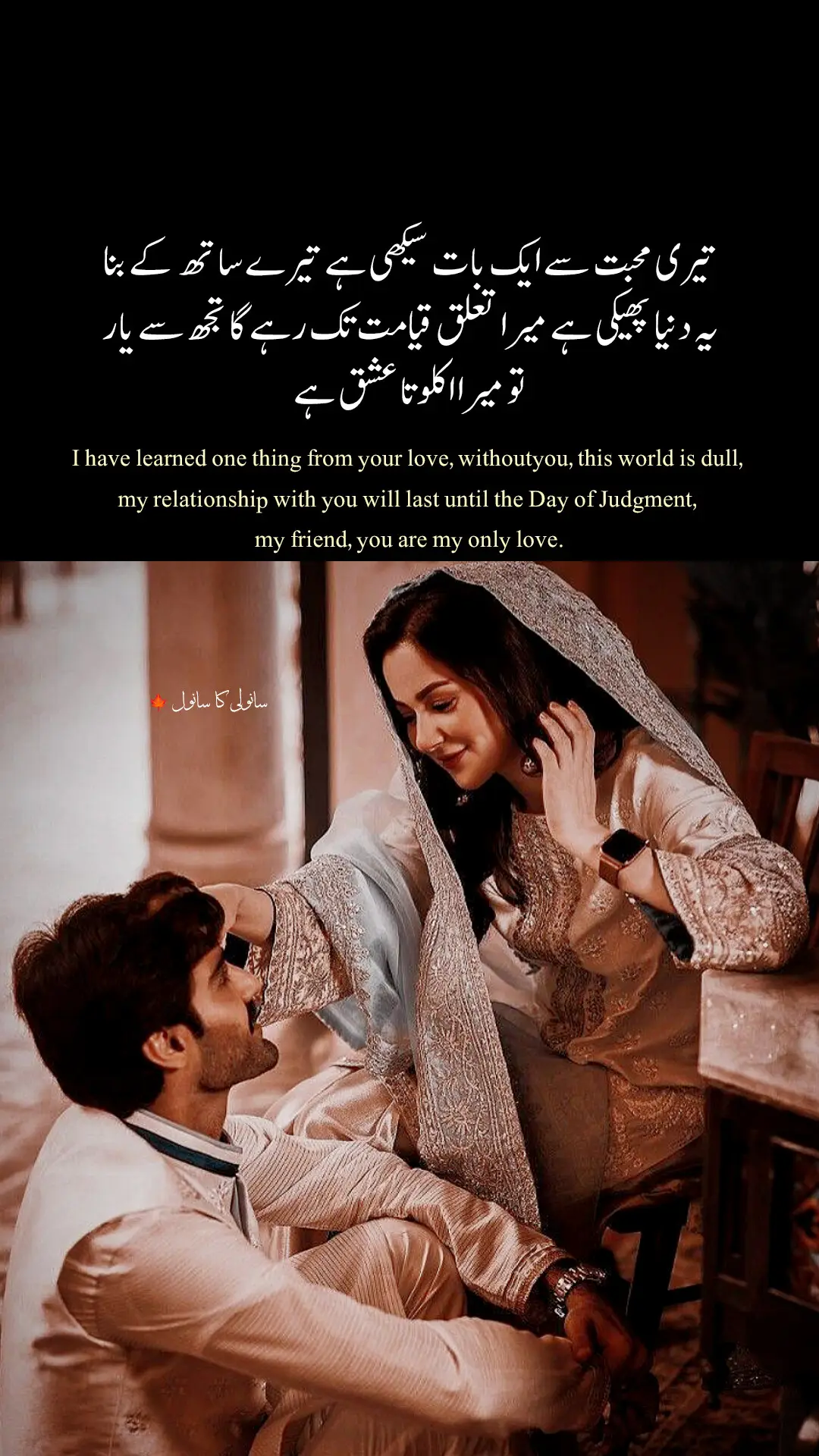 تیری محبت سے ایک بات سیکھی ہے تیرے ساتھ کے بنا  یہ دنیا پھیکی ہے میرا تعلق قیامت تک رہے گا تجھ سے یار  تو میرا اکلوتا عشق ہے #sanwali_ka_sanwal 