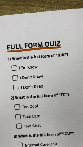 Full Form Quiz - Can you get 7/7? #englishquiz #generalknowledge #quiz #quiztime #trivia 