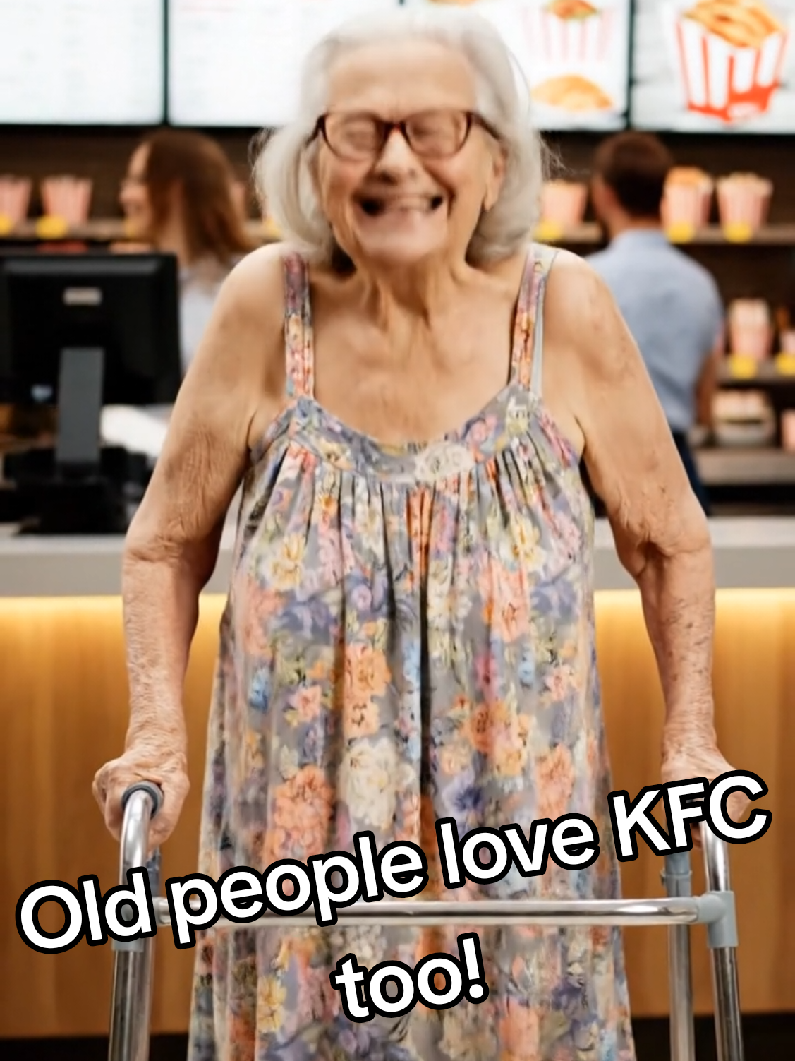 Old people and KFC #kfc #gush #oldpeople #veo3 #aivideo 