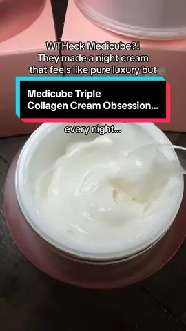The Medicube Triple Collagen Cream is a night cream fit for a queen #medicube #antiagingskincare #skincaretiktok #tiktokshopcreatorpicks #fyp 