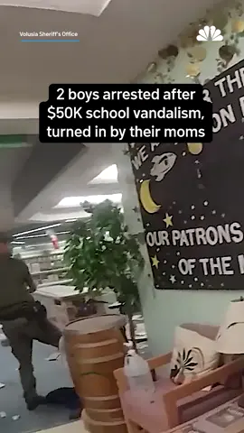 A 12- and 13-year-old are accused of causing $50,000 in damage at a Florida elementary school. Deputies say the boys confessed after their moms turned them in.