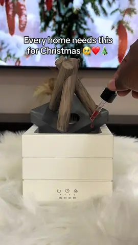 Officially my favourite Christmas decoration 🥹❤️🎄 #humidifier #diffuseraromathearpy #christmasdecor #diffuser . . . . . It is an aroma diffuser and humidifier with a fireplace design