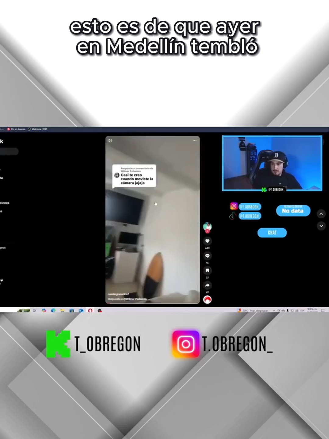 yo sere el unico que no siente los temblores????? #streams #kickstreaming #streamer #fyp #medellin #temblores
