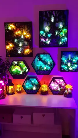 It's time to find my mushroom lamps NEW HOMES 🥹 I've made sooo many beautiful Mushroom Wall Lamps and 3D LED Paintings this Summer 🧚‍♀️💕✨️🍄🌿 #mushroomwallamp  #mushrooms  #forestdecor  #forestlovers  #mushroomlamp  #flowerlamp  #fantasygaming  #fantasy  #gamingroom  #gamingroomsetup #personalized  #personalisedlamp #custommade  #Custommadefurniture #crystals  #witchcraft  #witch #witchyvibes #magic  #light #glowinthedark #creative #rainbowlights #pilze #kunstdekor #kunst #pilzalampe 