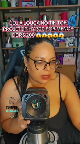 Paguei R$ 280 no meu mini projetor hy320 e hoje ele esta por menos de R$ 200. 😱😱 #tiktoklive #livehighlights #miniprojetor  #hy320 #tiktokshop 