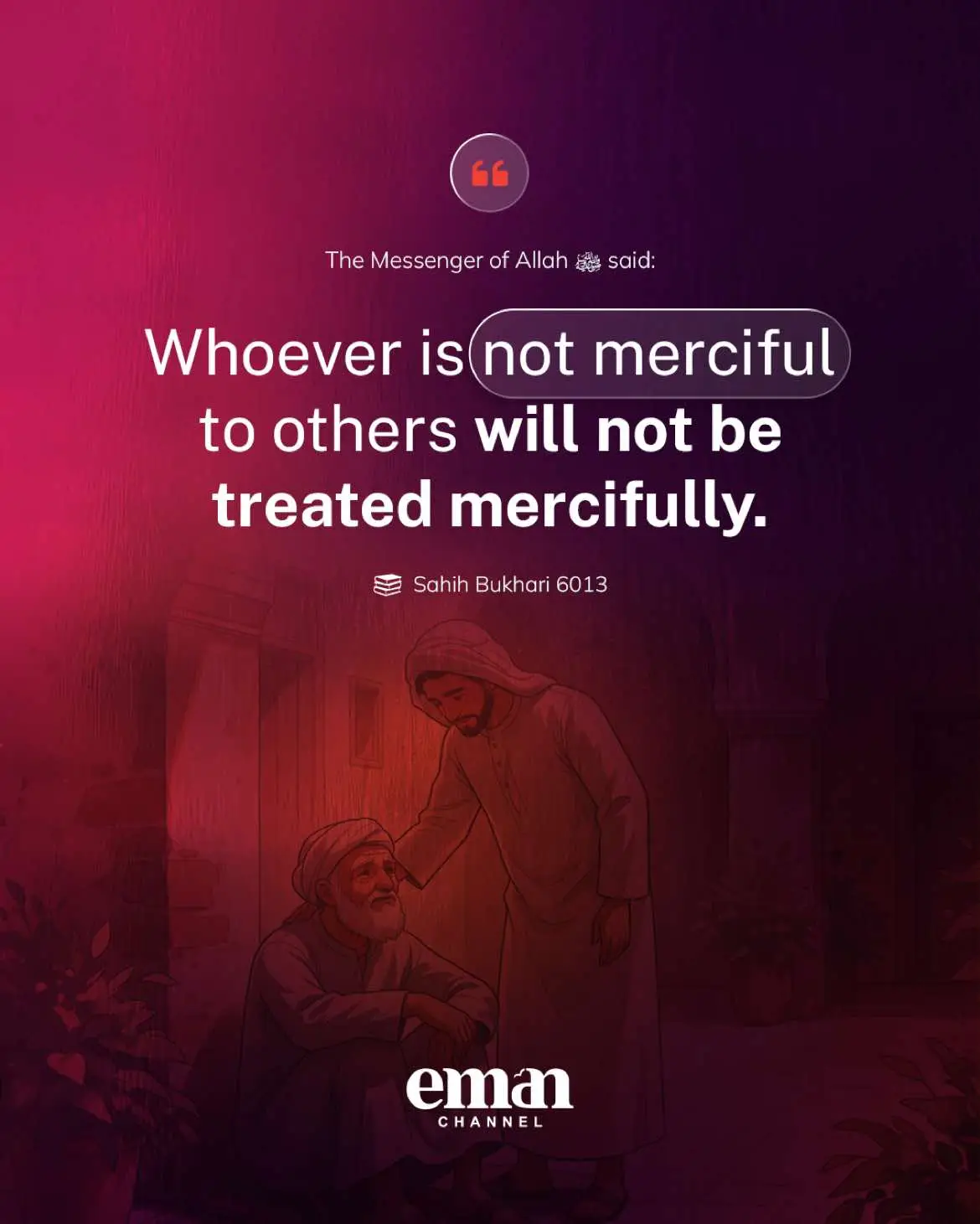 ✨The Prophet ﷺ said: Whoever is not merciful to others will not be treated mercifully. (Sahih Bukhari 6013)🤍 #hadith #islamicreminder 