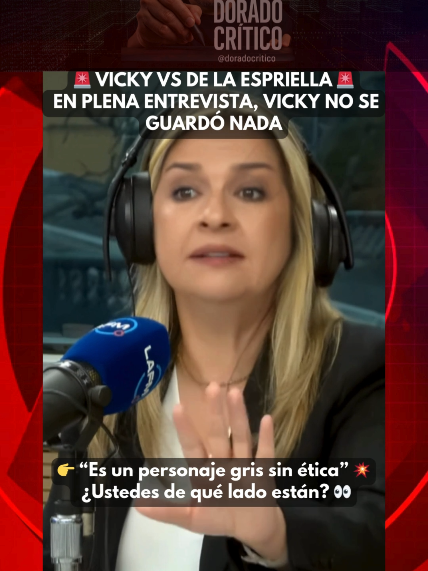 🚨 VICKY VS DE LA ESPRIELLA 🚨 En plena entrevista, Vicky no se guardó nada: 👉 “Es un personaje gris sin ética” 💥 ¿Ustedes de qué lado están? 👀 #Noticias #ÚltimaHora #VickyDávila #DeLaEspriella #Doradocritico #Colombia