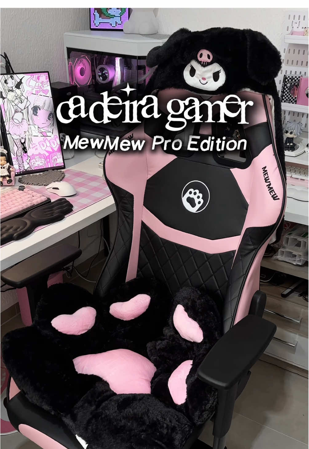 A cadeira perfeita existe simmm 🖤🎀🐈‍⬛ #cadeiragamer #pcgamer #setuprosa #techtok mewmew pro edition @Terabyteshop 