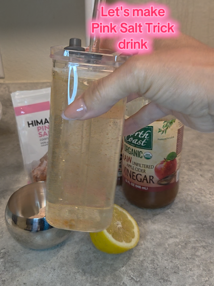 Pink salt trick recipe.  Measurements don't have to be exact. Best on an empty stomach. hot, cold or room temperature. Enjoy! #pinksalttrick #pinksalt #pinkhimalayansalt #Himalayansalt 