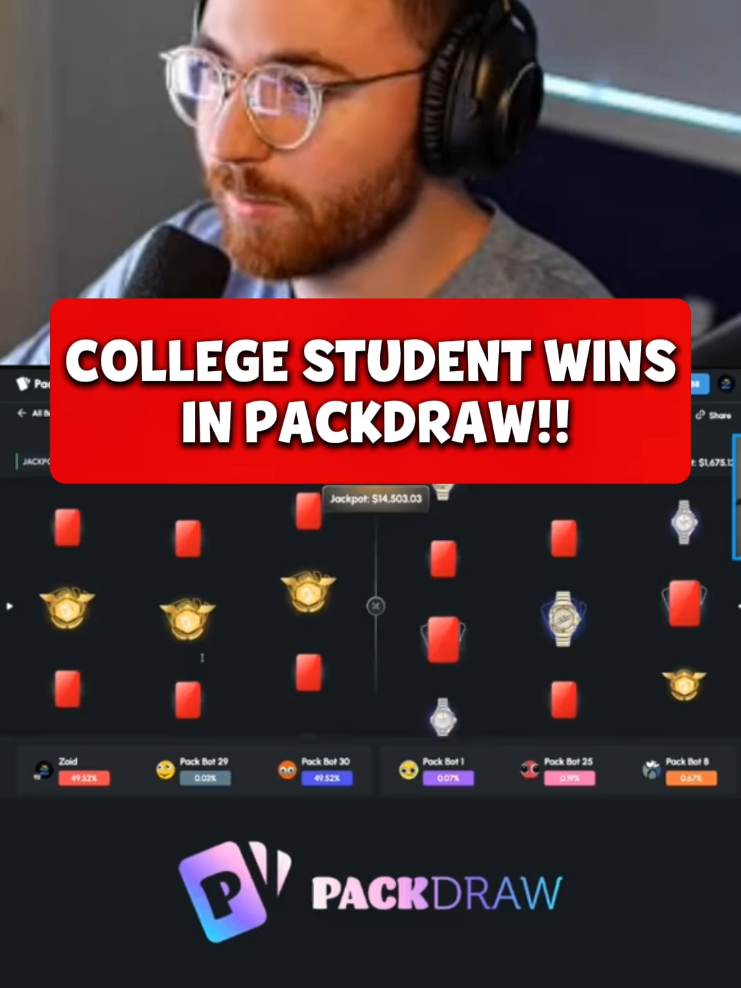 College student wins in packdraw!!