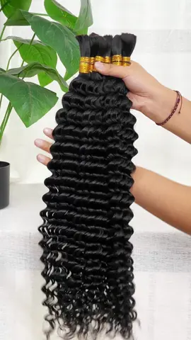 🌳🌳🌳 Natural Color Deep Wave Hair Bulk   Welcome To Try   #boho#bohobraids#braids#fyp#trending  