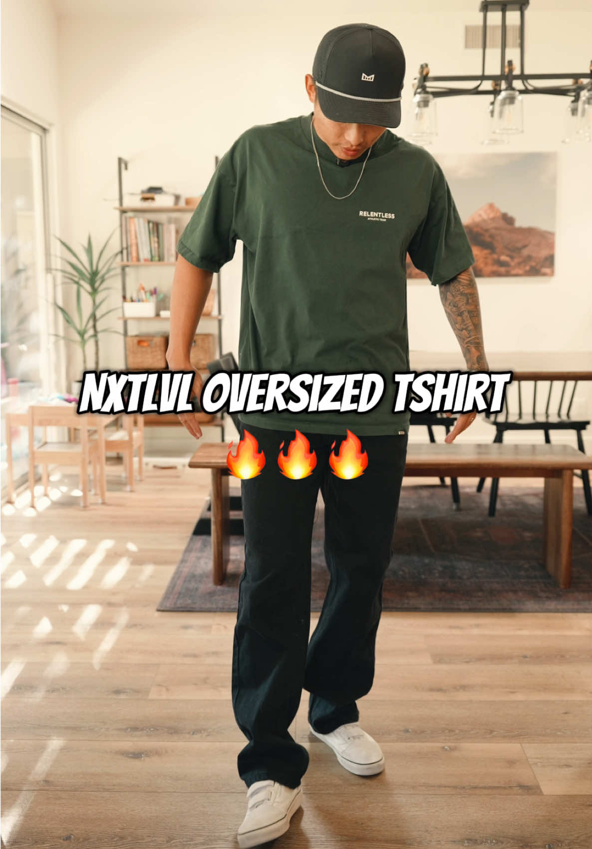 This Forrest green color oversized graphic tshirt is absolute 🔥🔥🔥 and it’s currently super discounted NXTLVL coming out with some bangers #baggytshirt #oversizedtshirt #boxytshirt #pumpcover #oversizedtee 