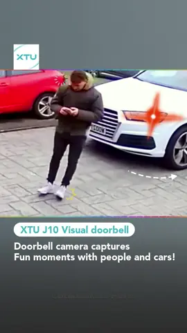 Doorbell camera footage often captures comical scenes involving people and cars.🚶🏼➕🚗✨#fyp #car #fail #funny #caughtoncamera 