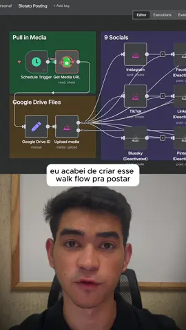 Essa automação posta em 9 redes sociais diferentes no automático😱 #inteligenciaartificial #marketingdigital #n8n #ia 